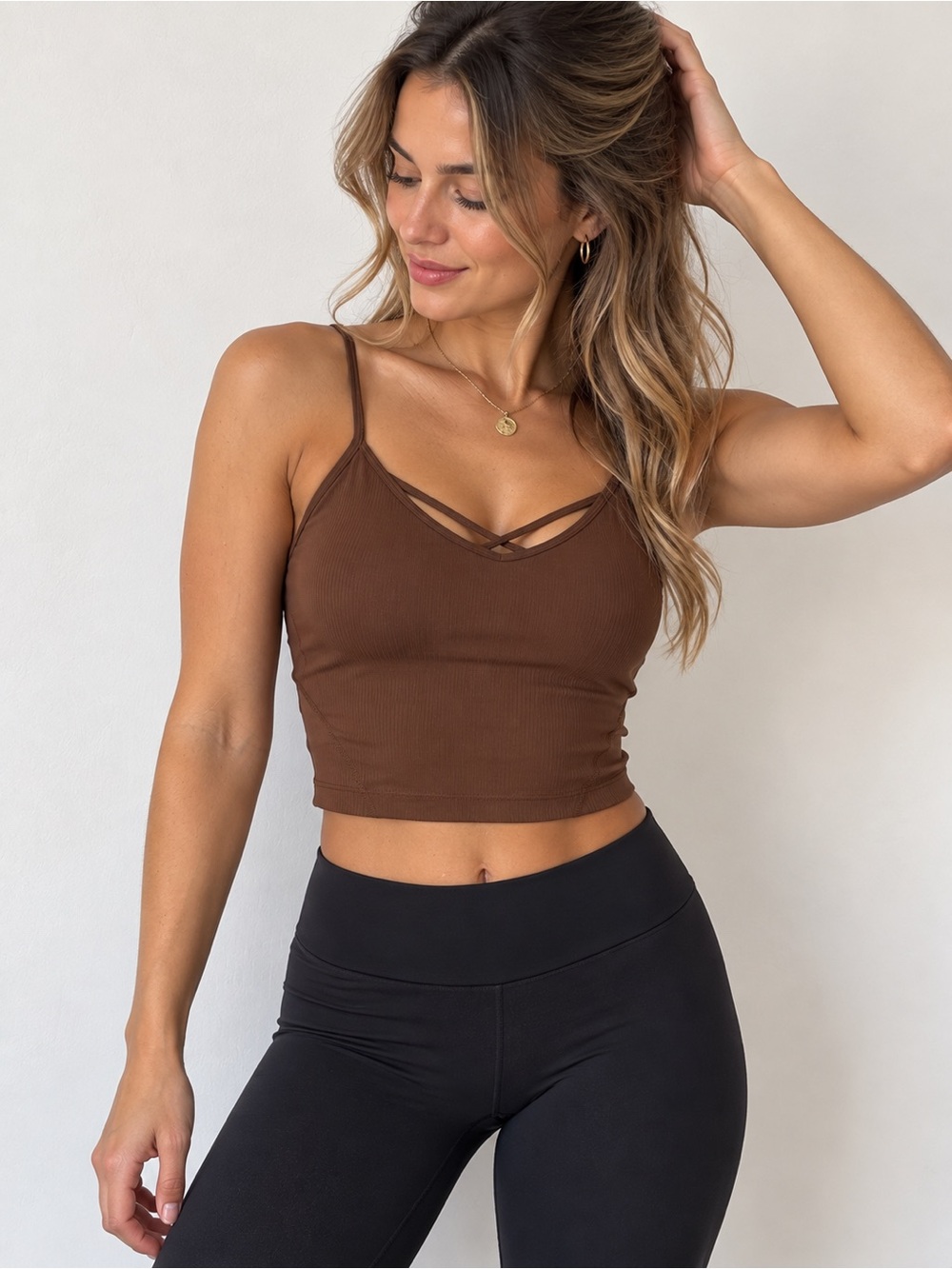 Lululemon Ribbed Strappy Tank Top Espresso Brown Size 6